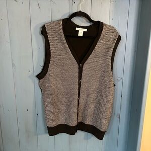 Geoffrey Beene Black and Gray Sweater Vest | XL